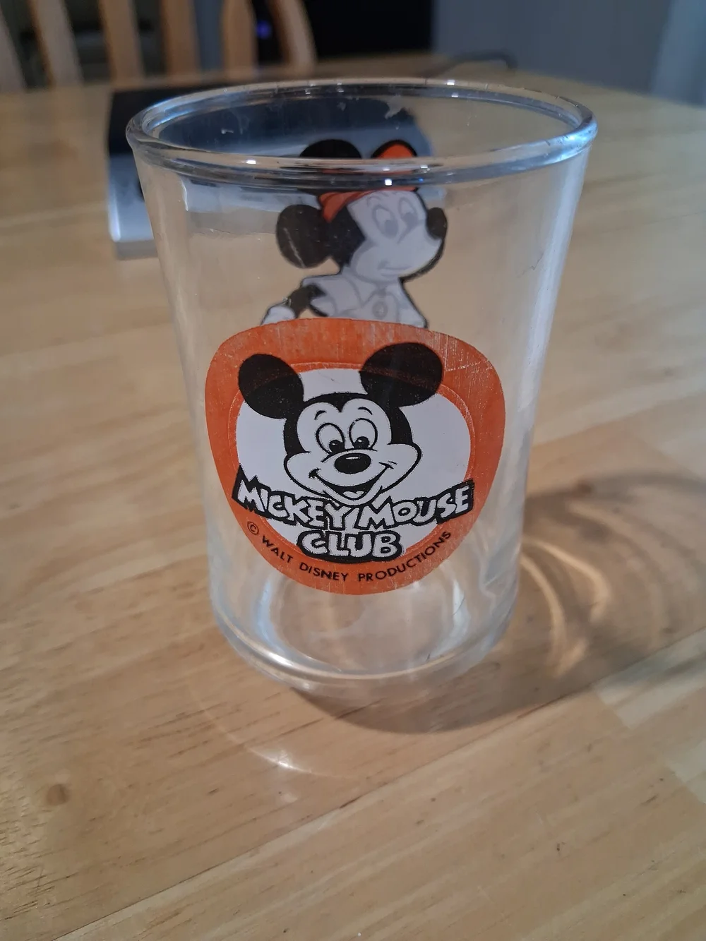 Vintage Disney Mickey Mouse Club Juice Glass Promo Souvenir 3 5/8 